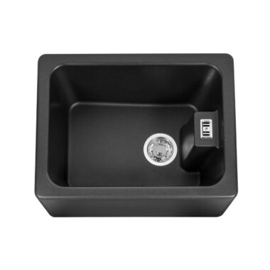 Caple Granite Sit-On Black Belfast Sink - BELBK